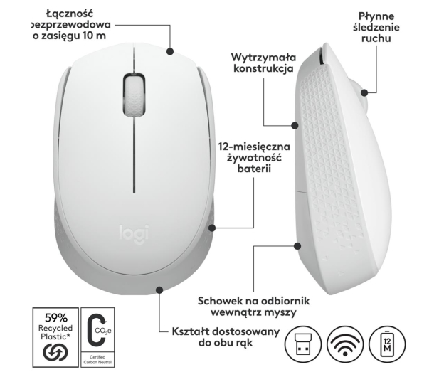 Logitech OUTLET - M171 biała - 1488383 - zdjęcie 12